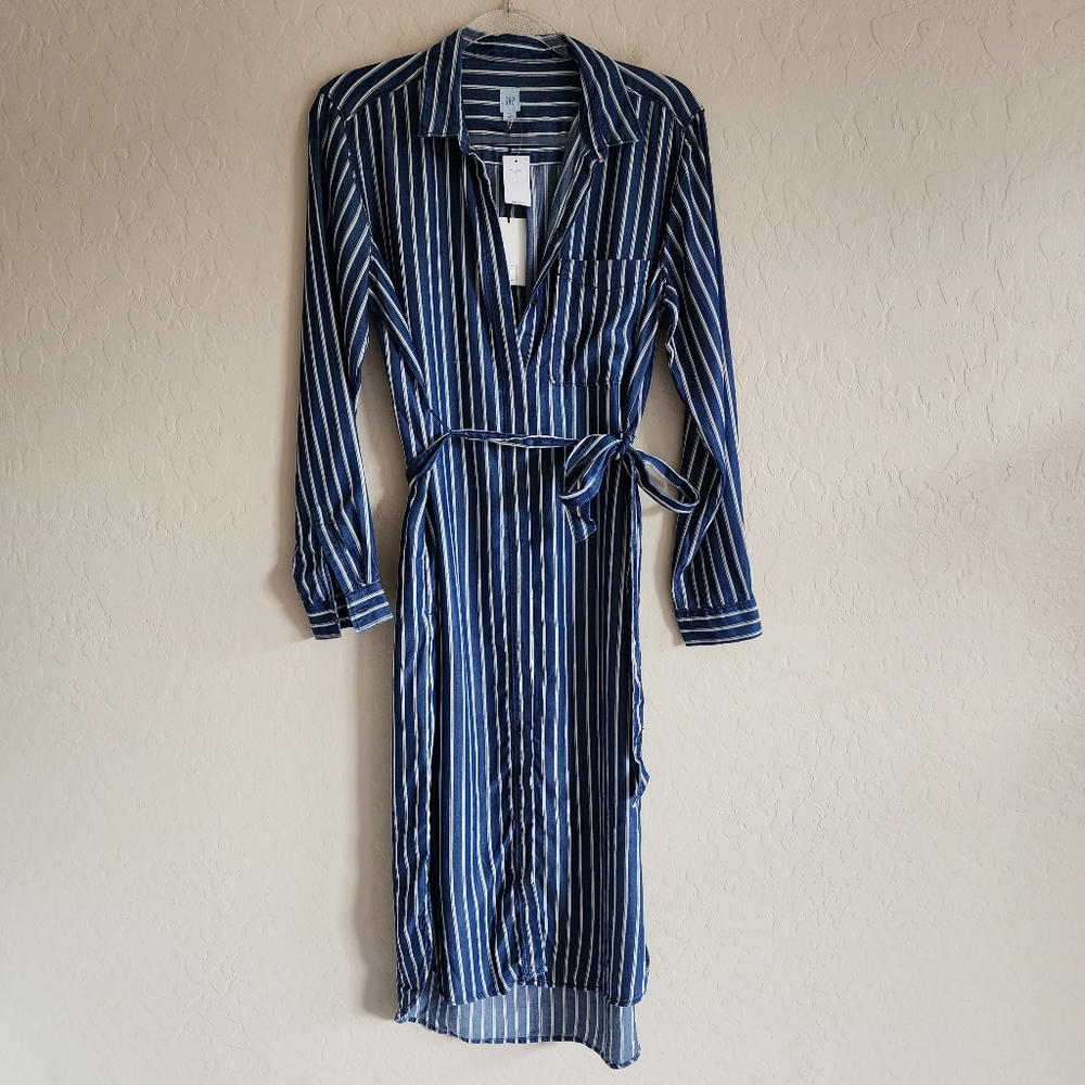 Gap Long Sleeve Striped Dress Small NWT